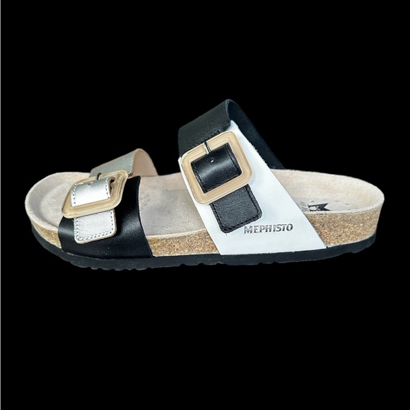 Mephisto Shoes - Mephisto Madison Banded Buckle Detail Colorblock Sandals women’s size 7.5